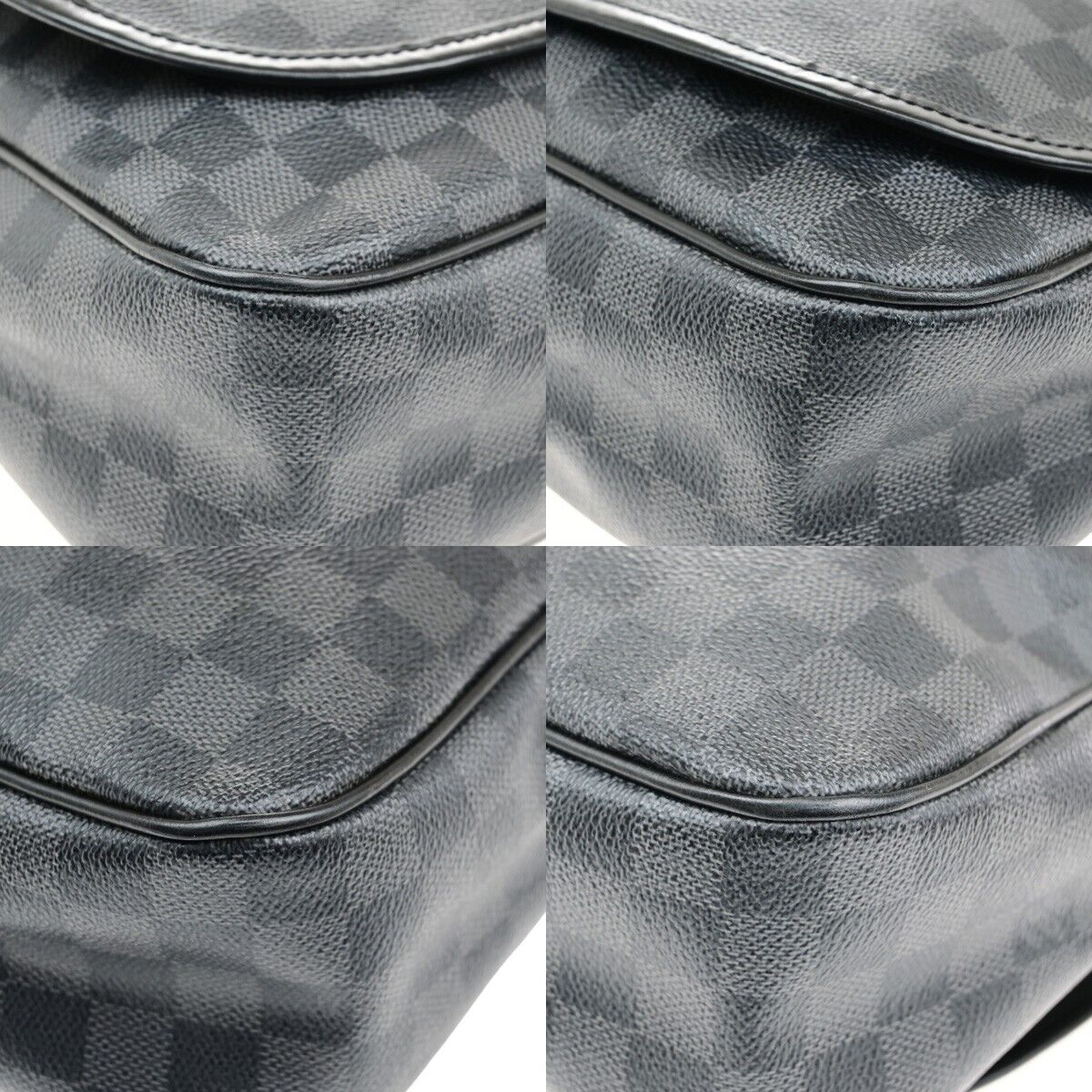 LOUIS VUITTON Daniel MM Shoulder Bag Damier Graphite Leather BK N58029 73EE029