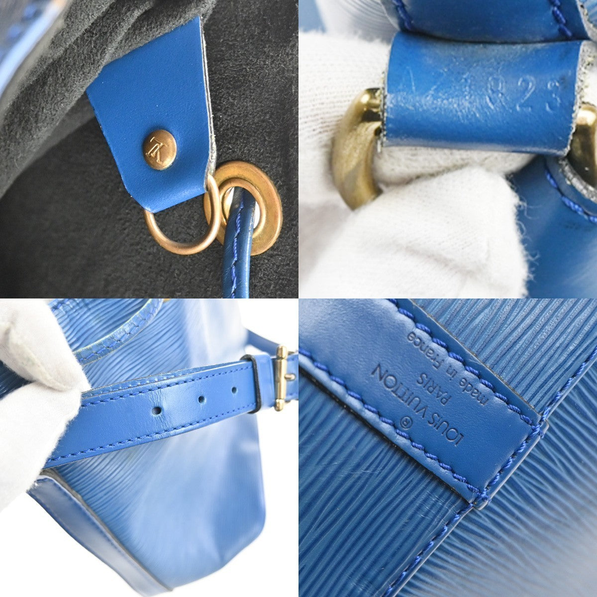 LOUIS VUITTON LV Petit Noe Shoulder Bag Epi Leather Blue France M44105 32CA679
