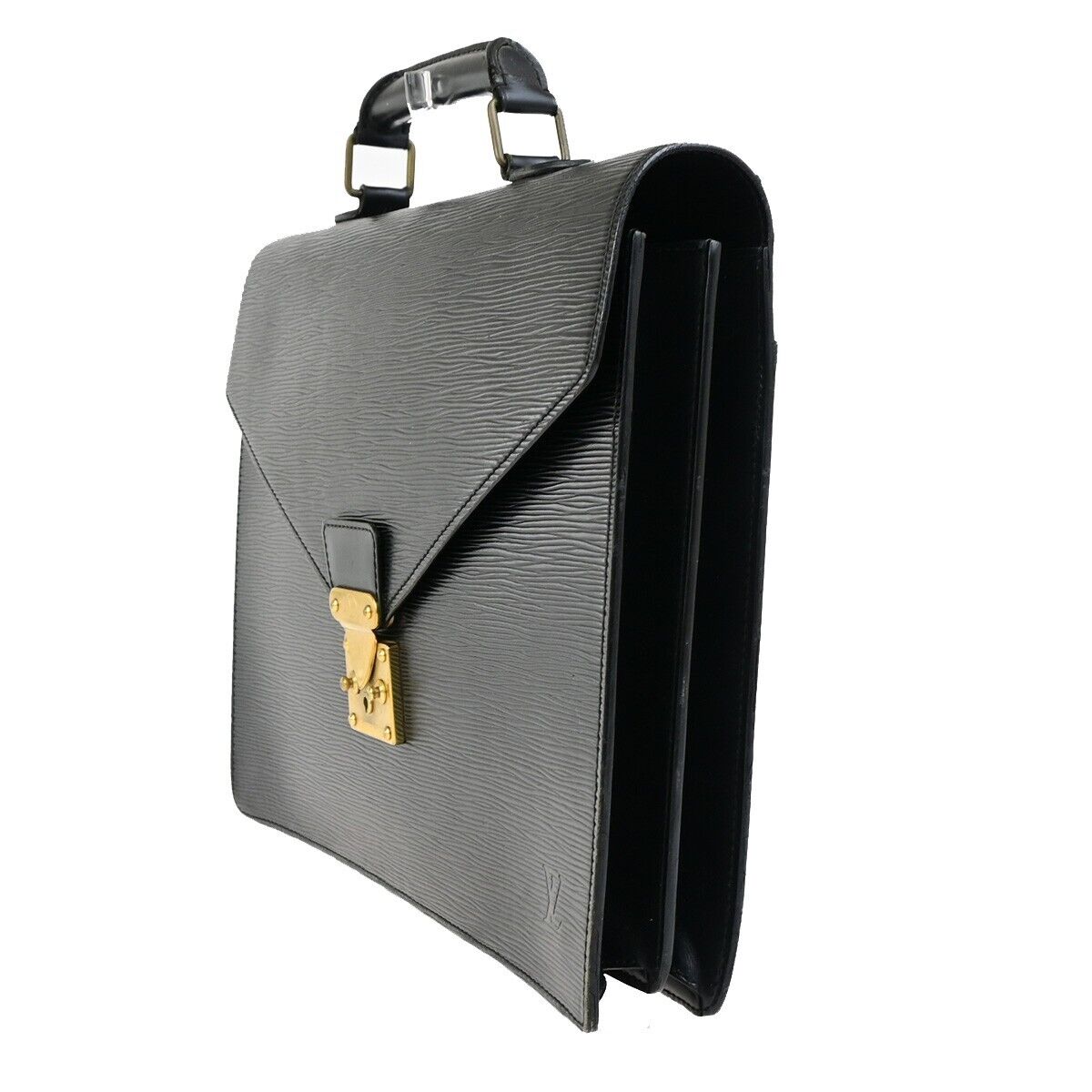 LOUIS VUITTON Serviette Conseiller Hand Bag Epi Leather Black M54422 62EC928