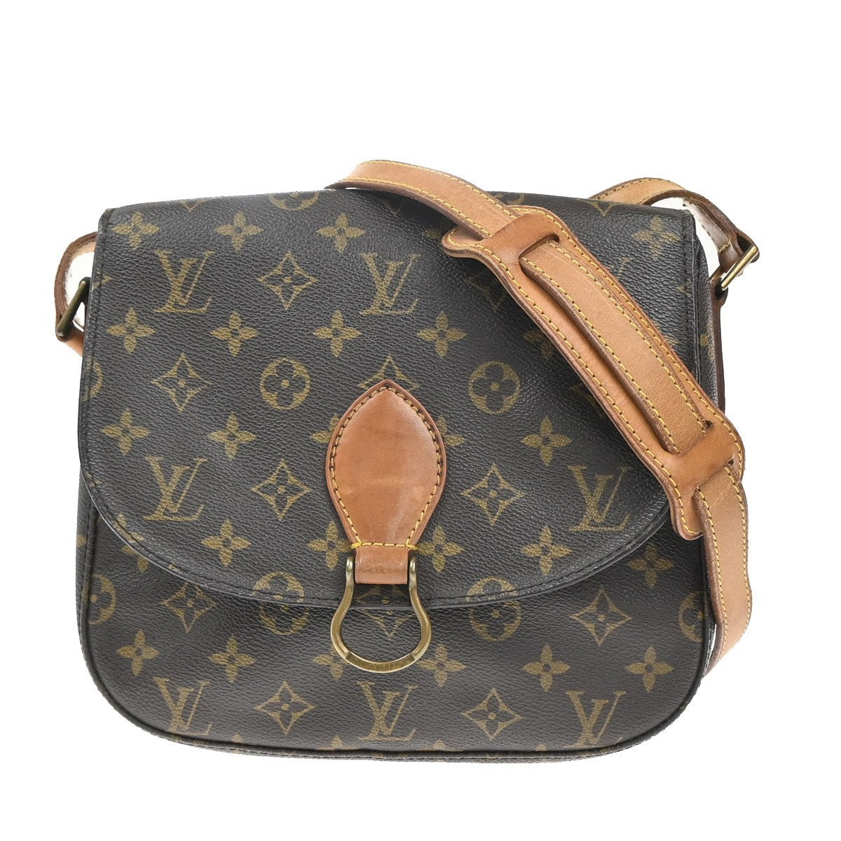 LOUIS VUITTON Saint Cloud GM Shoulder Bag Monogram Leather Brown M51242 34EG346