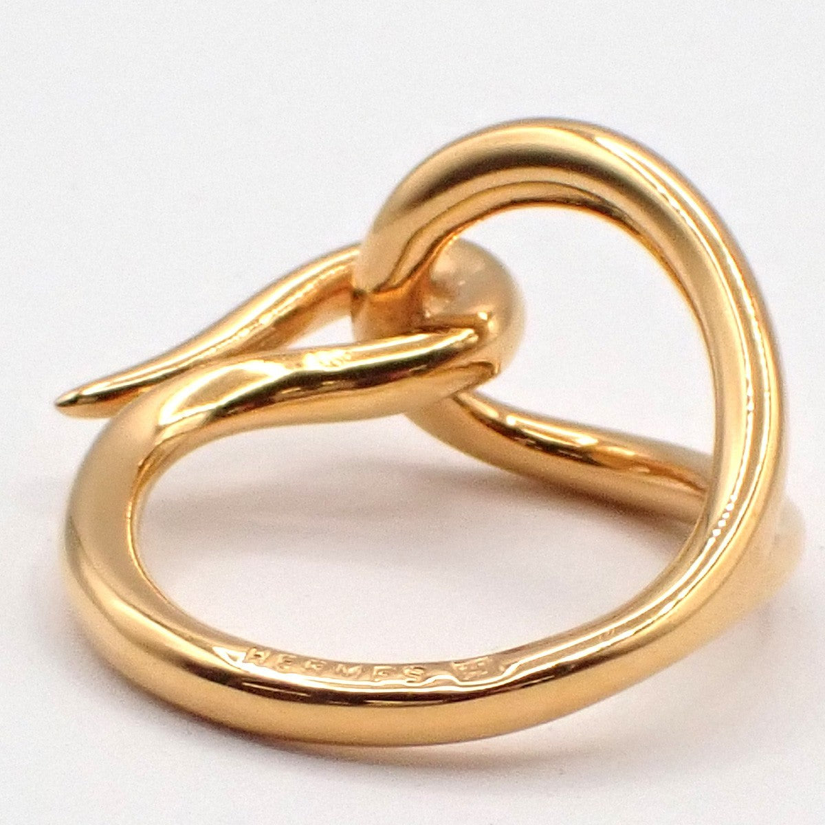 HERMES Logo Jumbo Scarf Ring Gold Accessories 04RL859