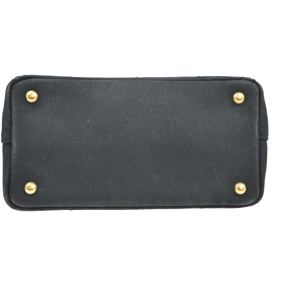 PRADA Logo Canapa 2way Shoulder Hand Bag Canvas Leather Black GHW 84MA216