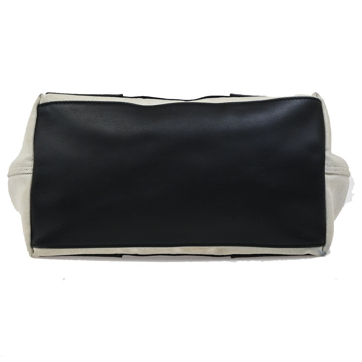 BALENCIAGA Navy Cabas S Hand Tote Bag Canvas Leather Black SHW Italy 32EE708