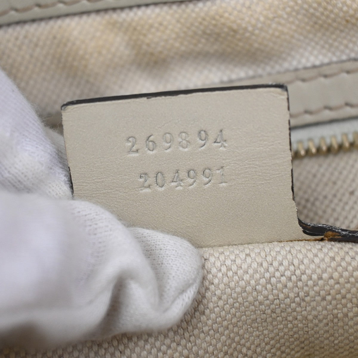 GUCCI GG Sherry Ribbon 2Way Shoulder Hand Bag Canvas Leather Ivory Italy 38KC760
