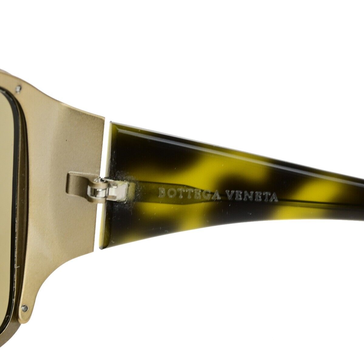 BOTTEGA VENETA Logo Sunglasses BV 22/S Metal Plastic Brown Gold Italy 02KA492