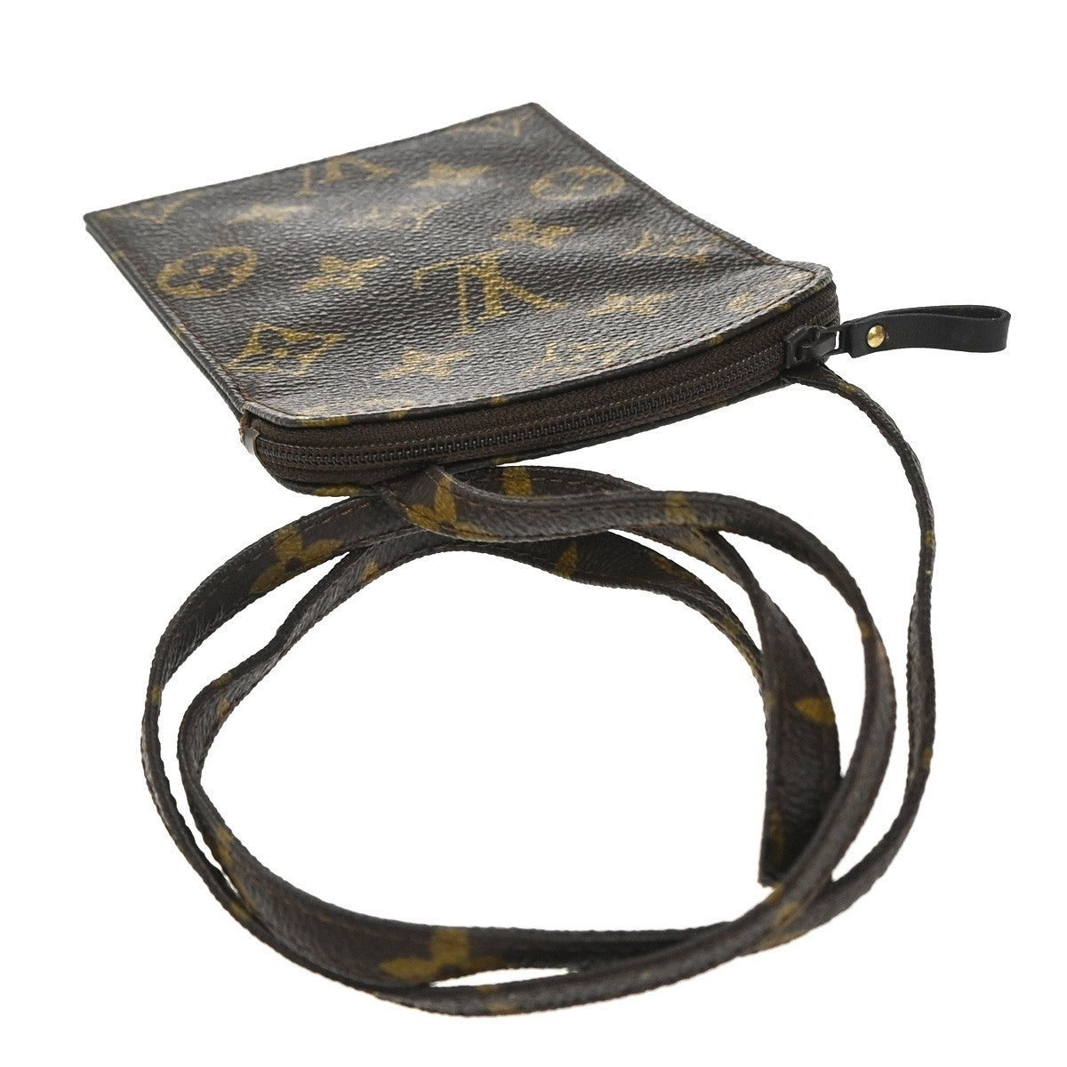 LOUIS VUITTON Pochette Secret Shoulder Bag Monogram Leather Brown M45484 65KP480
