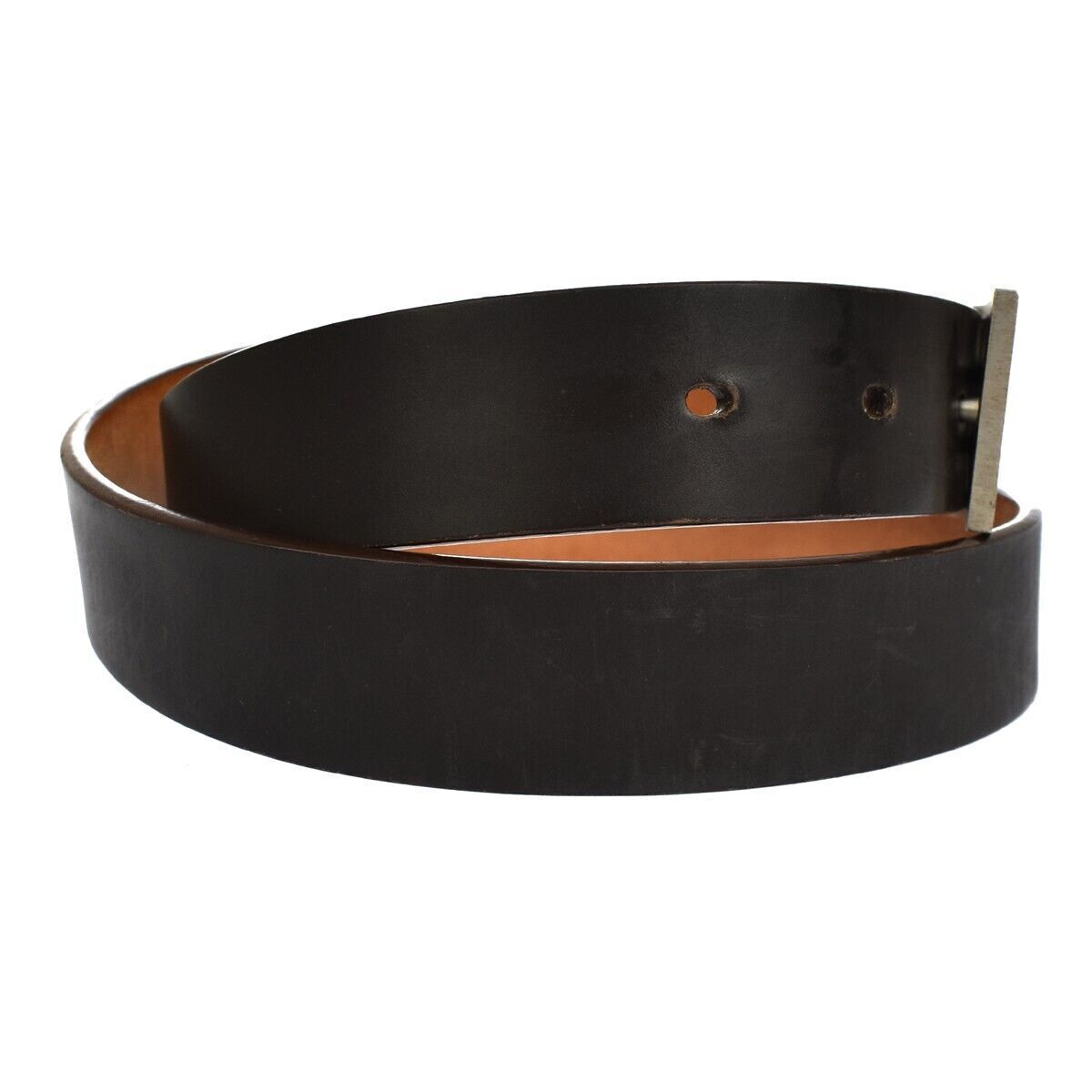 LOUIS VUITTON Ceinture LST Belt Leather Brown Silver M6809 Spain 60GA235