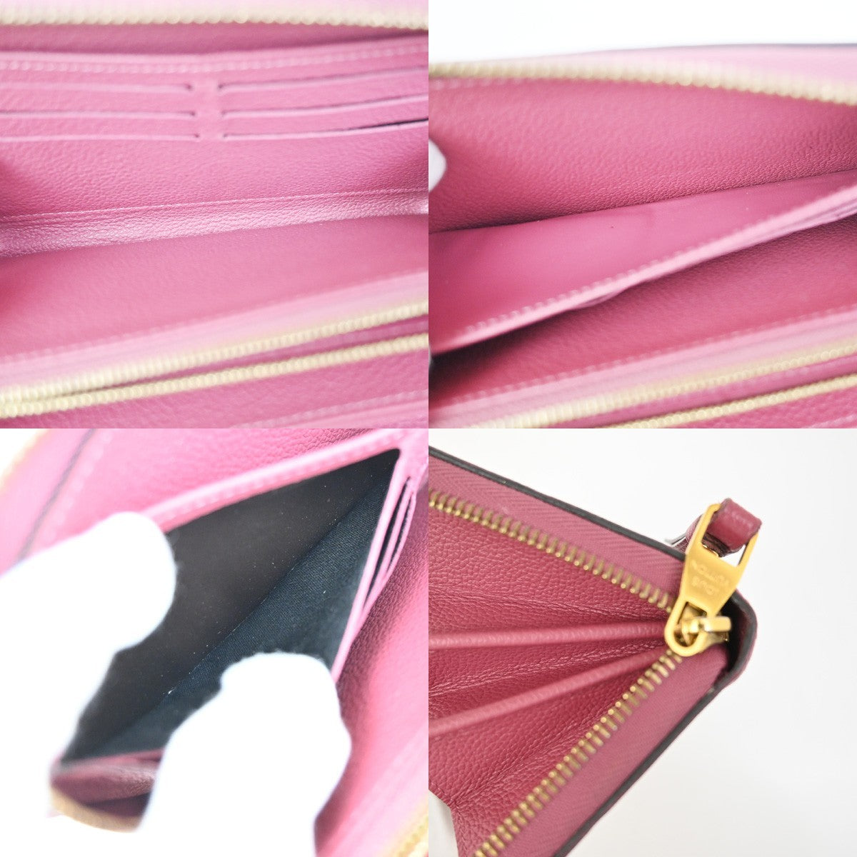 LOUIS VUITTON Zippy Long Wallet Monogram Empreinte Pink France M60549 34KD080