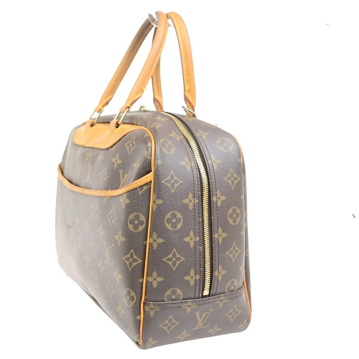 LOUIS VUITTON LV Logo Deauville Hand Bag Monogram Leather Brown M47270 86PA135