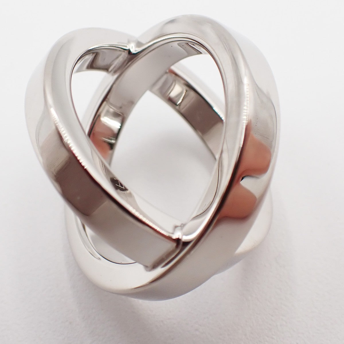 HERMES Baycrew's Bijouterie Fantaisie Scarf Ring Silver Accessory 63RF743