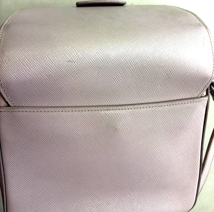 PRADA Logo Lux Sound Mini Shoulder Bag Saffiano Leather Pink SHW Italy 76YH990