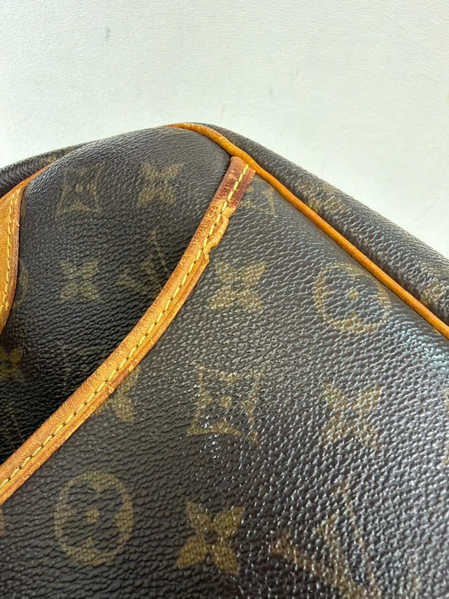 LOUIS VUITTON LV Logo Deauville Hand Bag Monogram Leather Brown M47270 37YH878