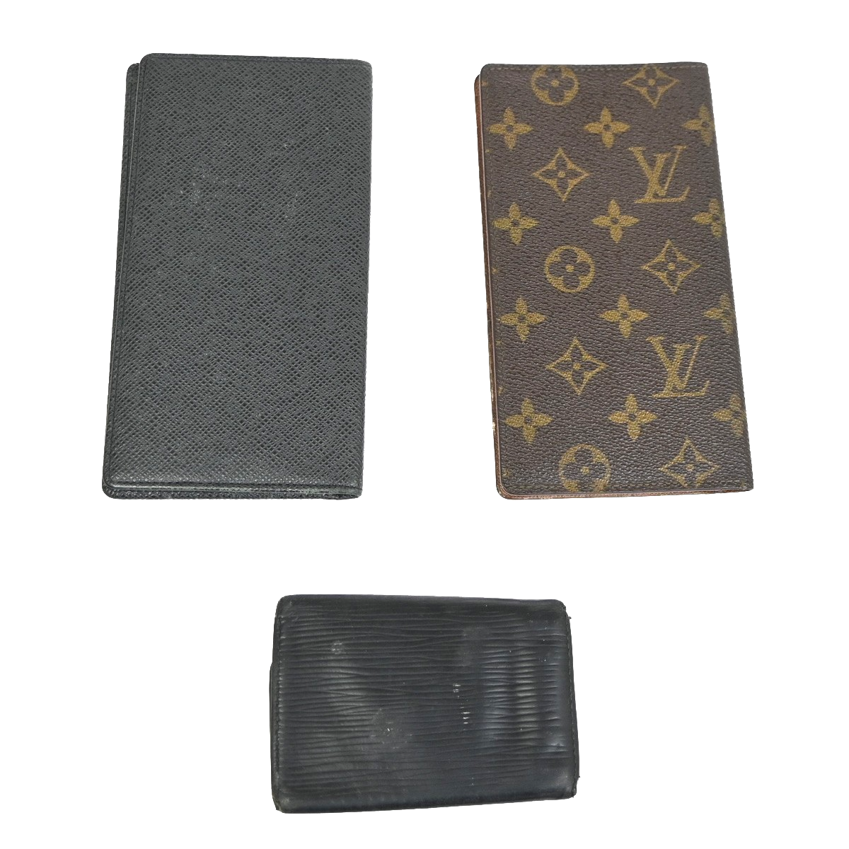LOUIS VUITTON 3Set Bifold Wallet Key Case Monogram Epi Taiga Leather 01CA835