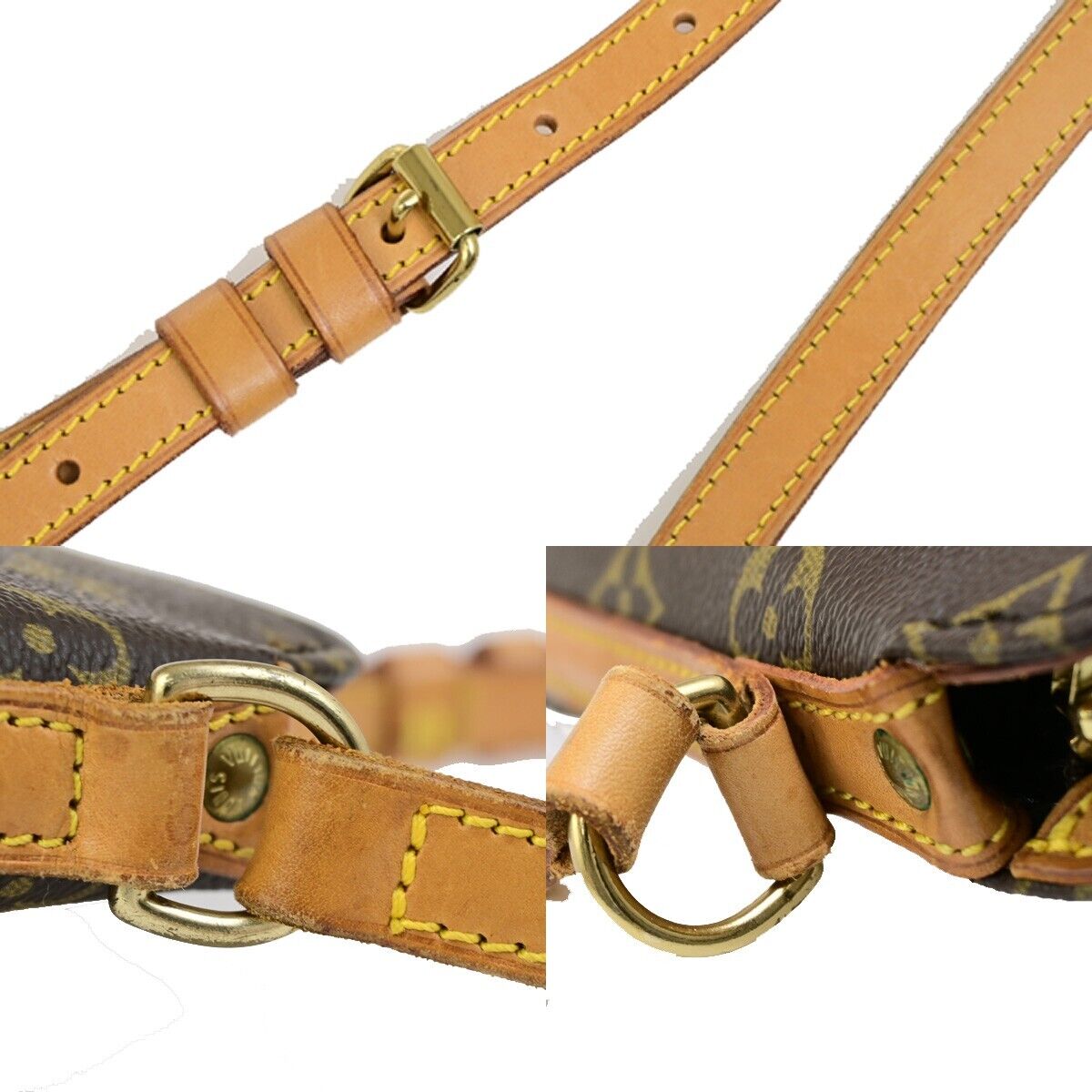 LOUIS VUITTON Logo Drouot Shoulder Bag Monogram Leather Brown M51290 76ED002