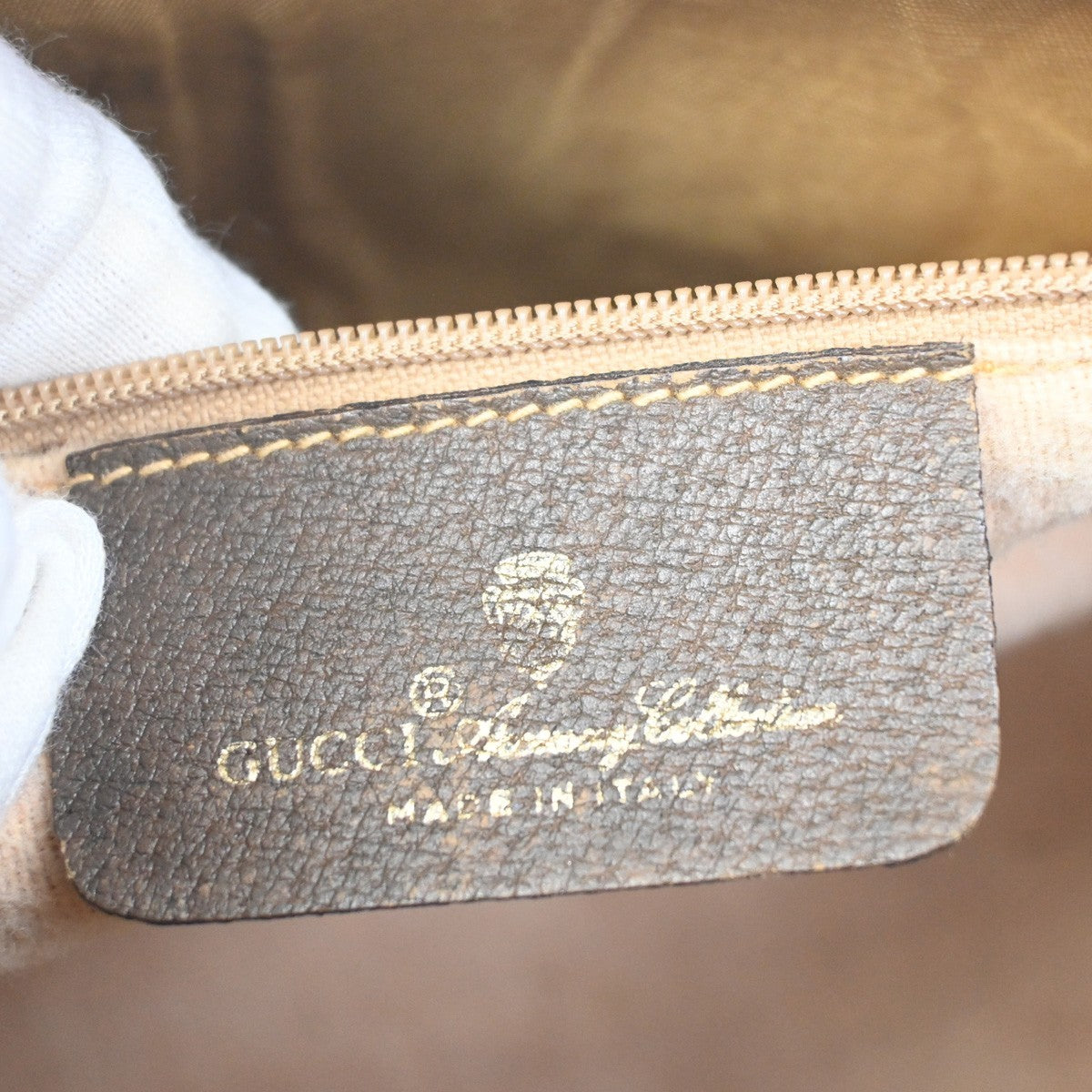 GUCCI GG Pattern Sherry Travel Hand Boston Bag PVC Leather Brown GHW 64ZA340