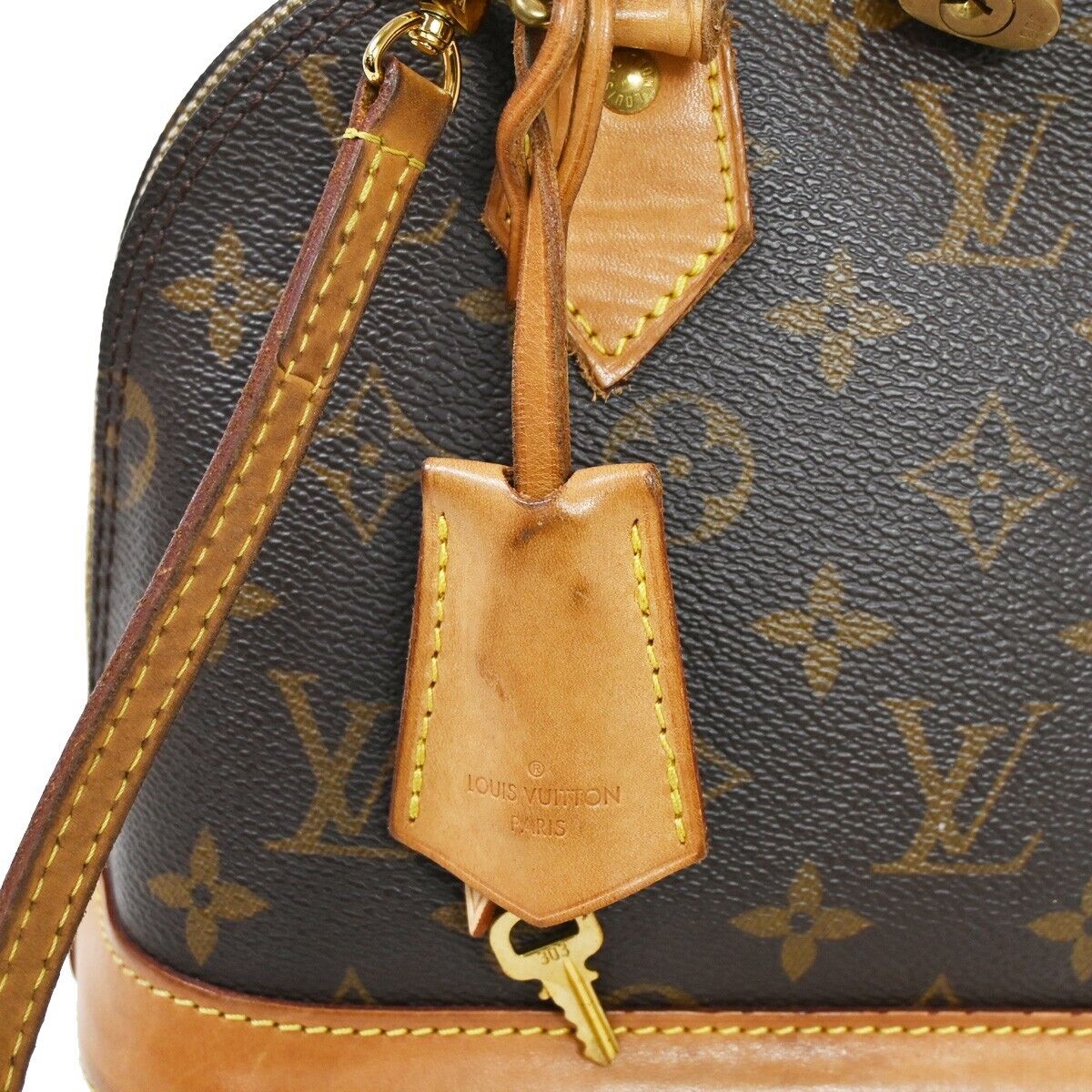 LOUIS VUITTON LV Logo Alma BB Hand Shoulder Bag Monogram Leather M53152 55SH172