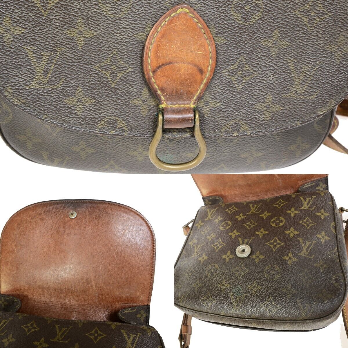 LOUIS VUITTON Saint Cloud GM Shoulder Bag Monogram Leather Brown M51242 63EB718