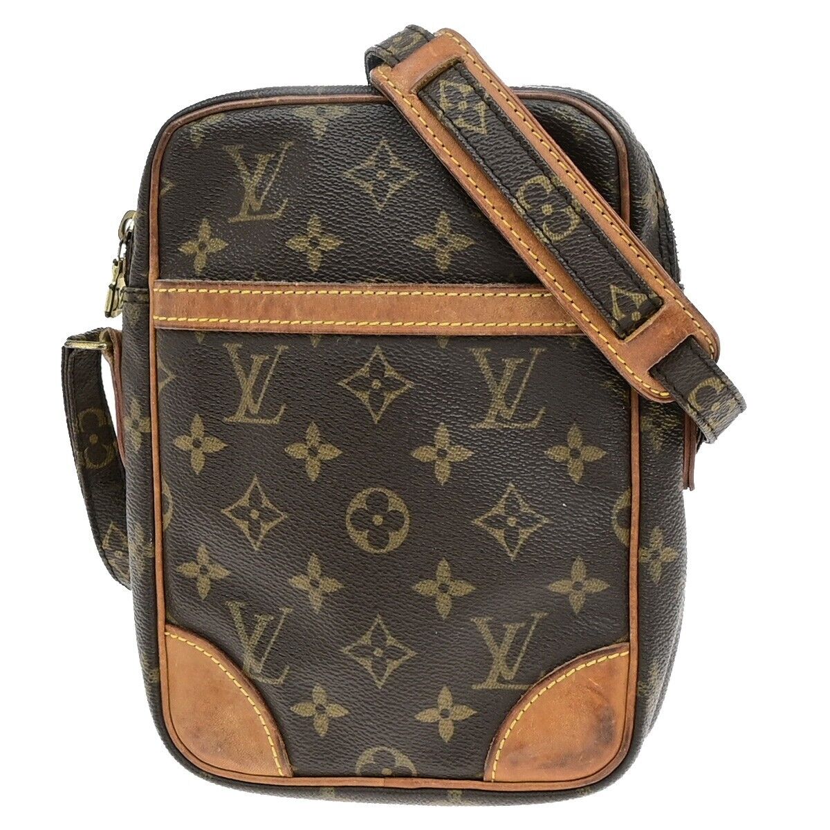 LOUIS VUITTON Danube Shoulder Bag Monogram Leather Brown France M45266 30ED775