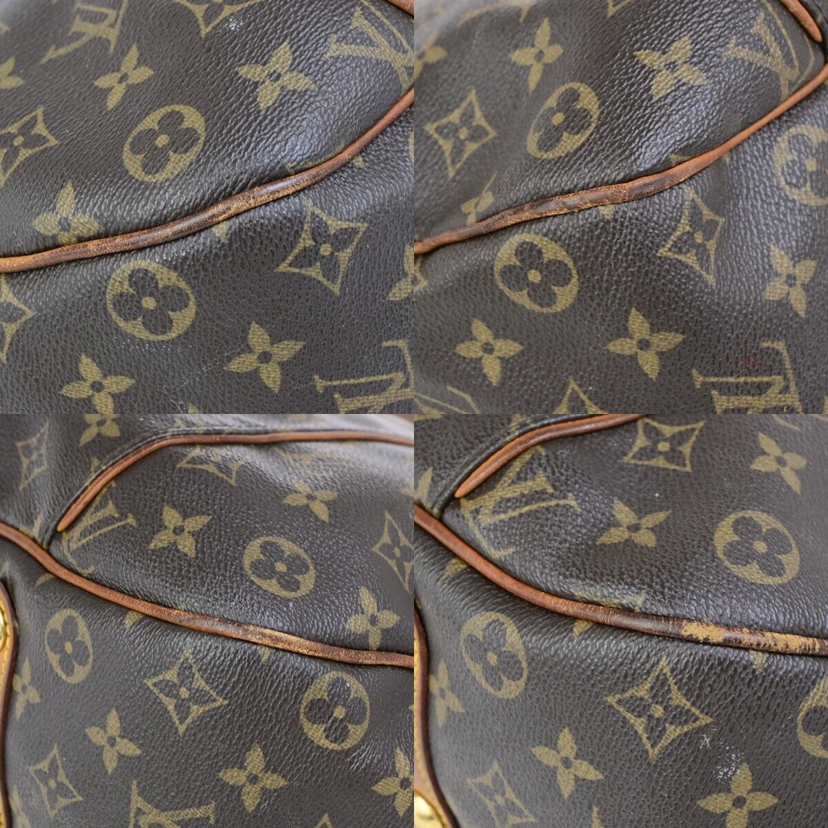 LOUIS VUITTON Galliera PM Shoulder Bag Monogram Leather Brown GD M56382 73ED049