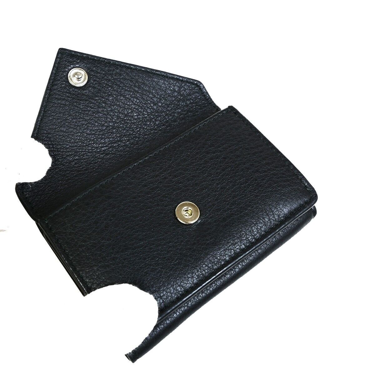 BALENCIAGA Logo Trifold Mini Paper Wallet Leather Black Italy 62KA374