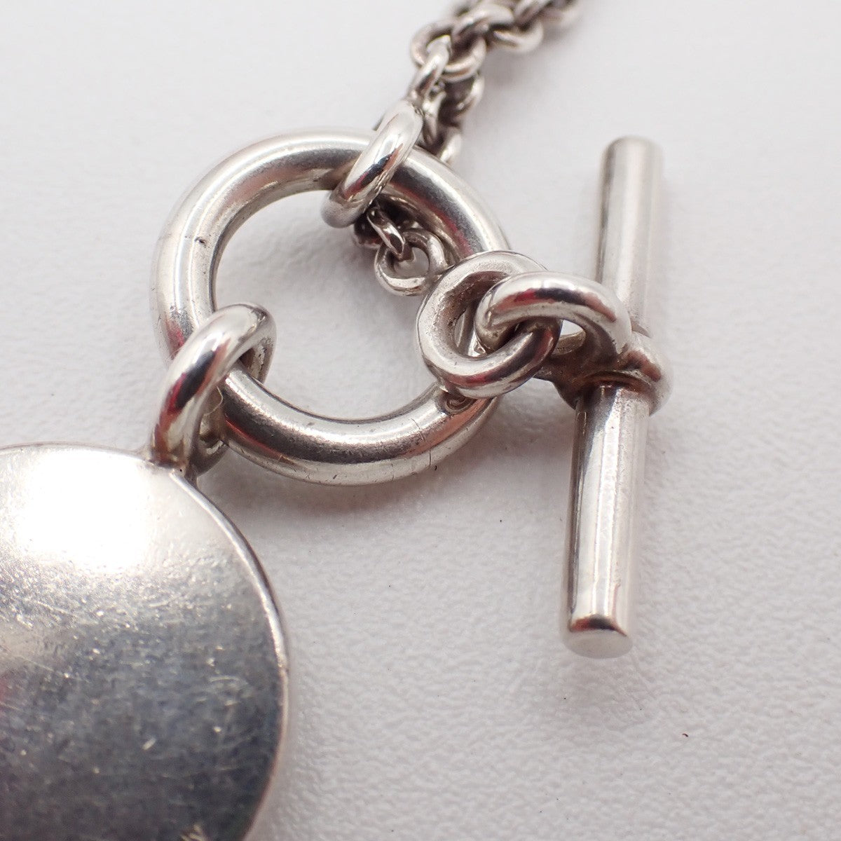 HERMES Amulettes Ex-Libris Pendant Necklace Sellier Silver 925 Italy 77LC635