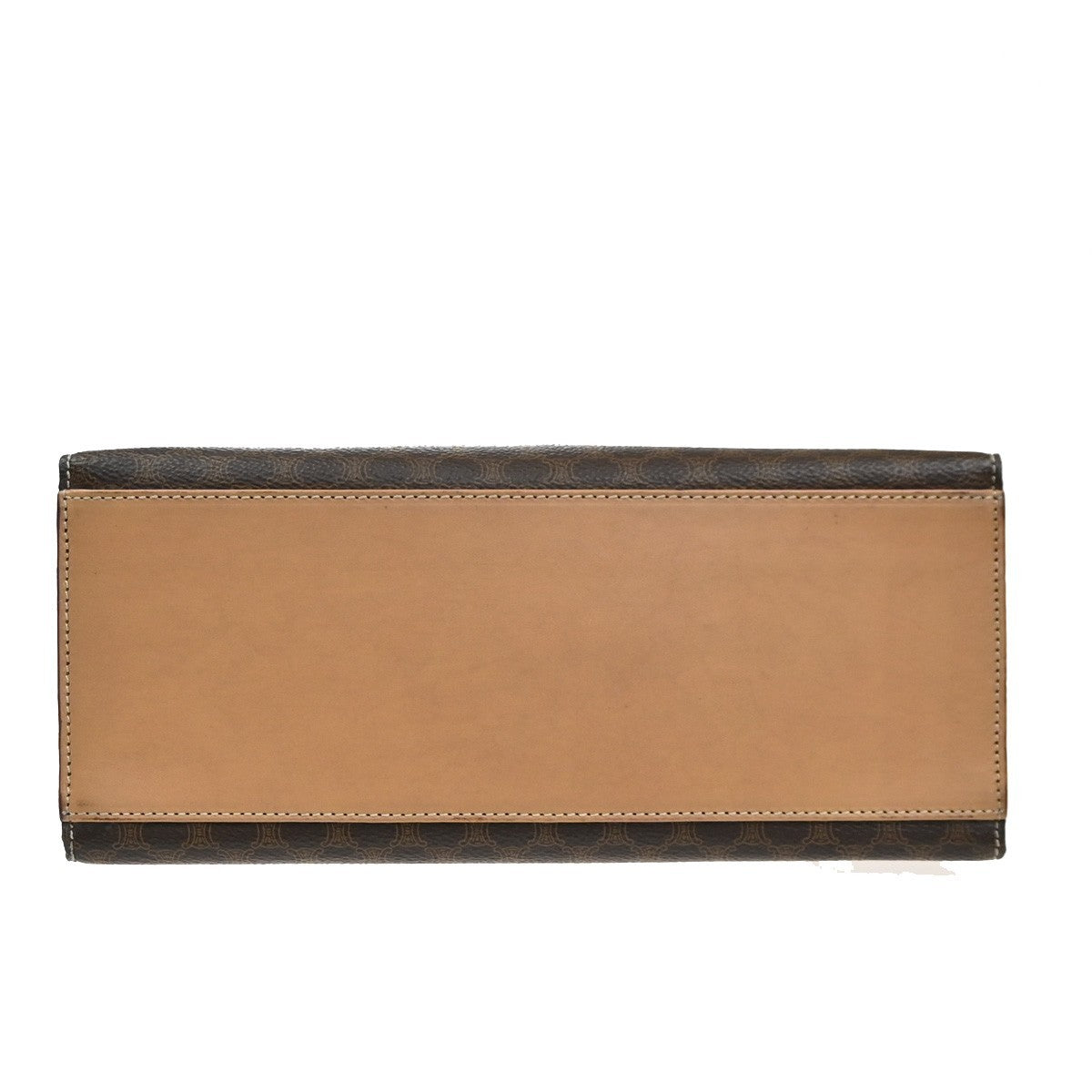 CELINE Logo Macadam Pattern Hand Bag PVC Leather Brown Beige GHW Italy 35MA546