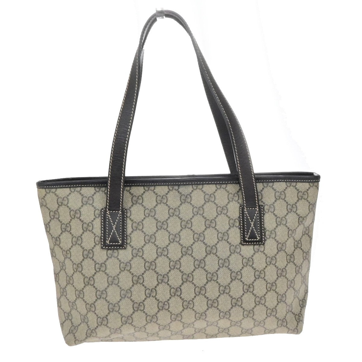GUCCI Logo GG Pattern Shoulder Bag Supreme Leather Brown Italy 84YH517