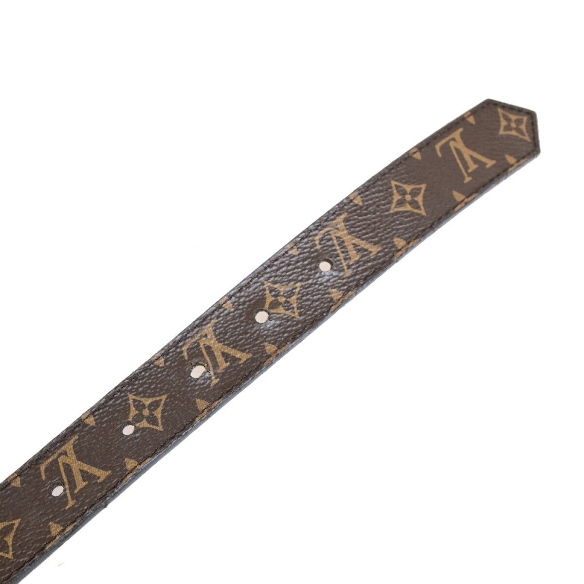 LOUIS VUITTON Dauphine Belt Monogram Leather Brown GHW Spain M0196 39FB176