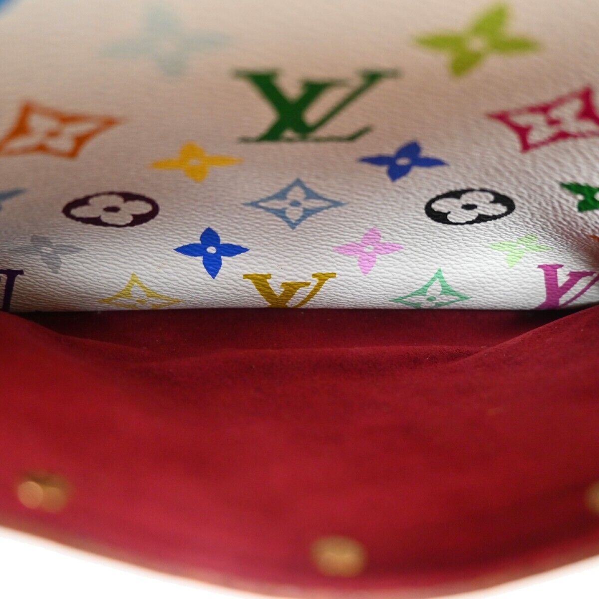 LOUIS VUITTON Trouville Hand Bag Monogram Multi Leather White M92663 40EA297