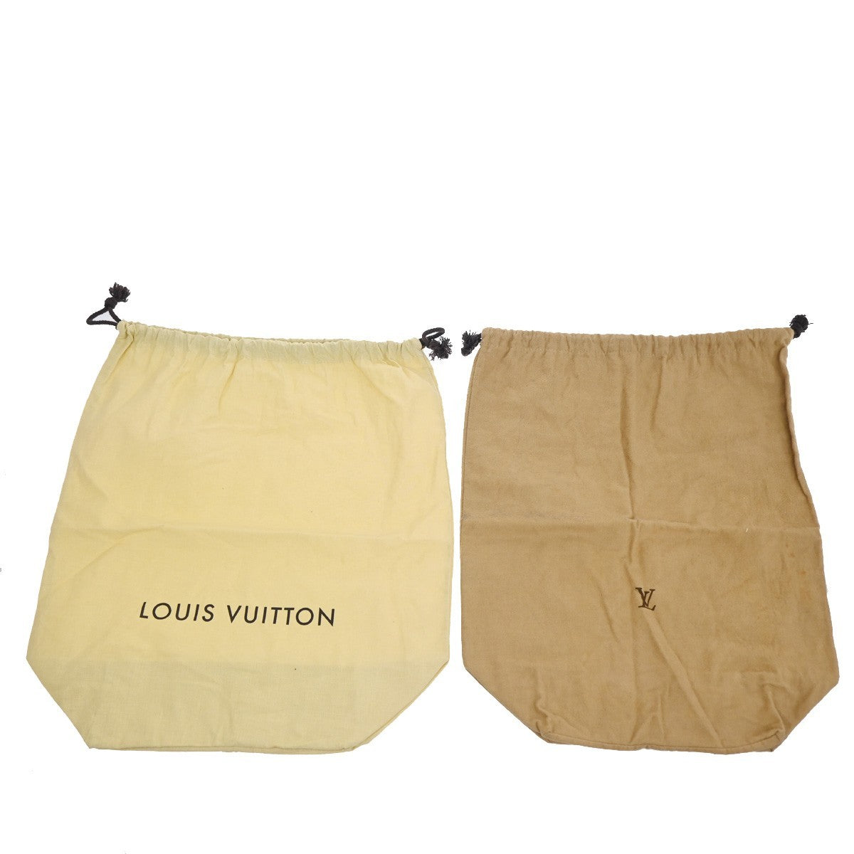 LOUIS VUITTON Logo 10 Set Dust Bag Drawstring Canvas Cotton Beige Brown 09KC872