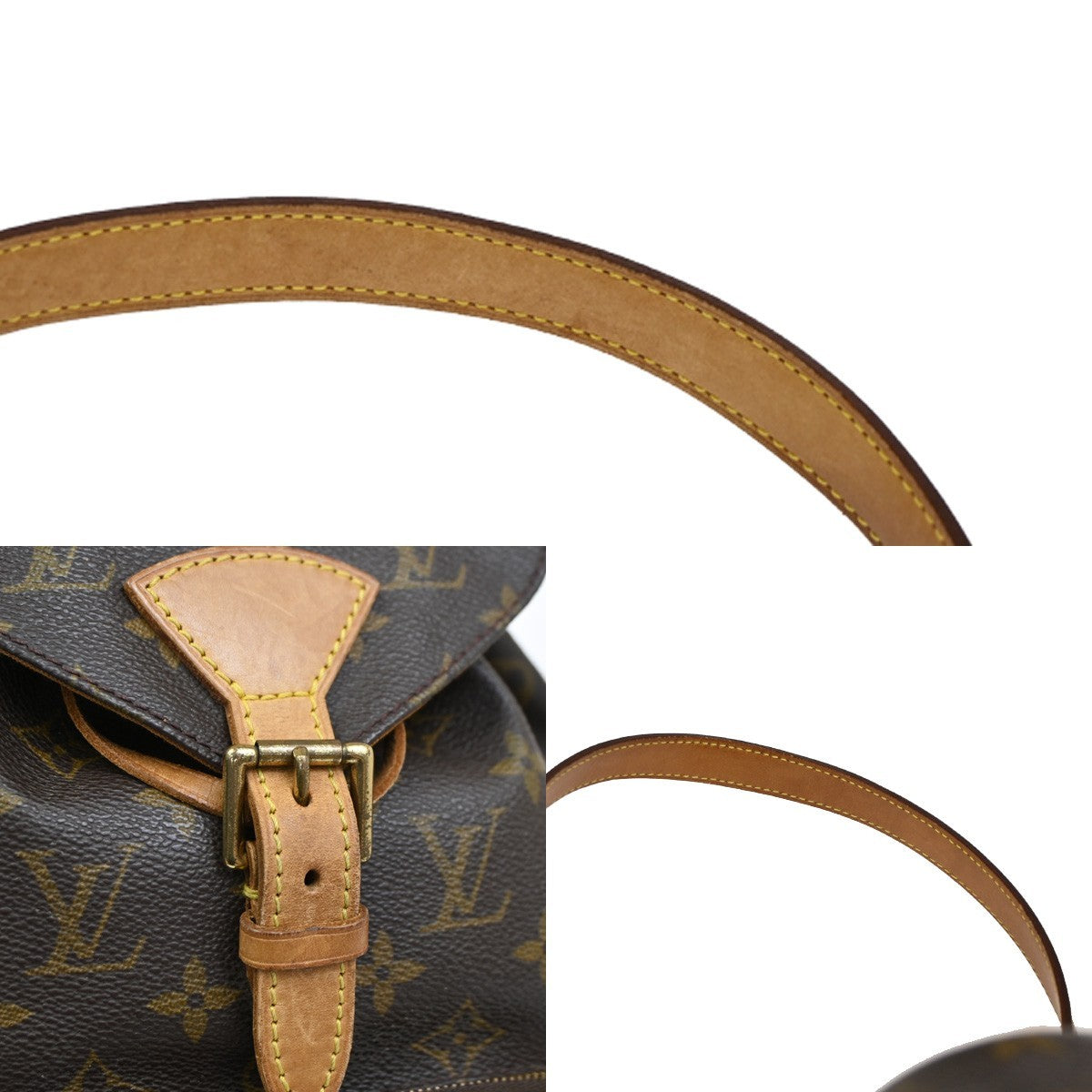 LOUIS VUITTON Montsouris MM Backpack Bag Monogram Leather Brown M51136 18DA238
