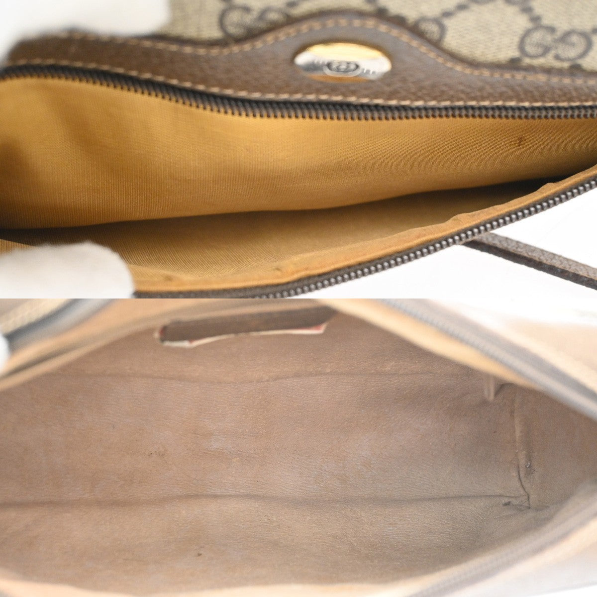 GUCCI GG Pattern Sherry Crossbody Shoulder Bag PVC Leather Brown 32CA618