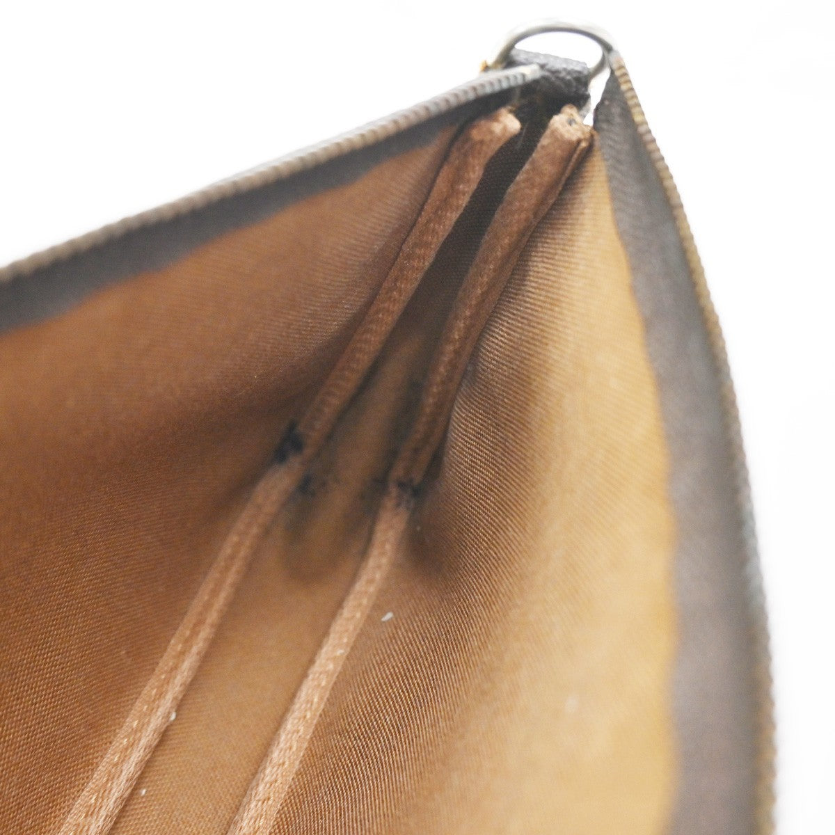 LOUIS VUITTON 2 Set Pochette Accessoires Hand Bag Monogram Leather Brown 62CA917