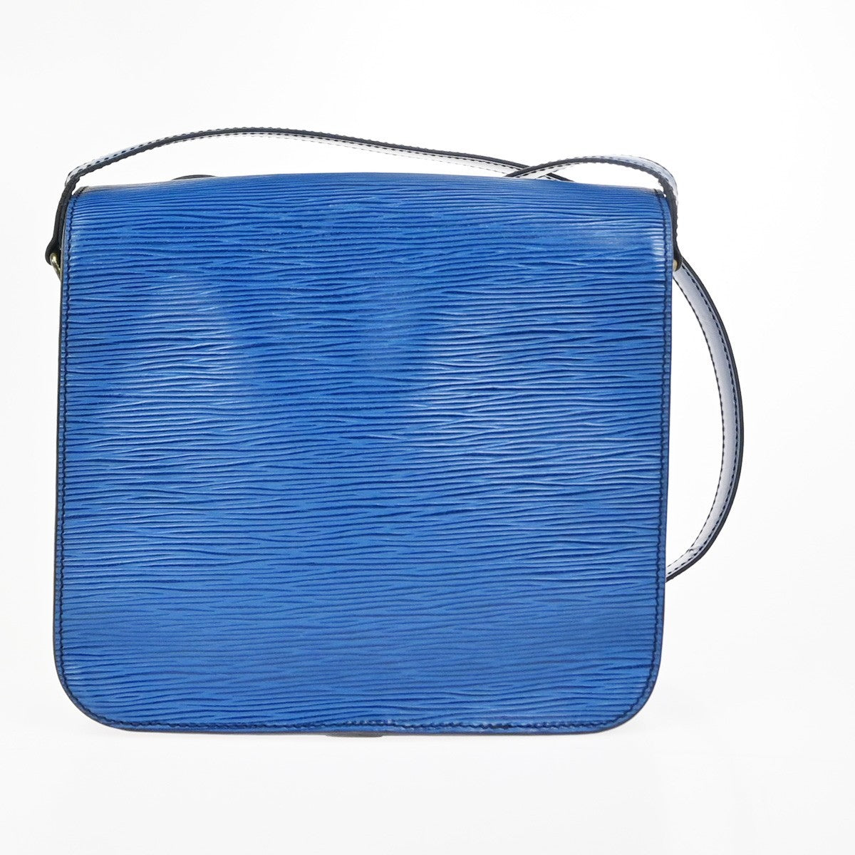 LOUIS VUITTON LV Cartouchiere Shoulder Bag Epi Leather Blue Gold M52245 77YJ046