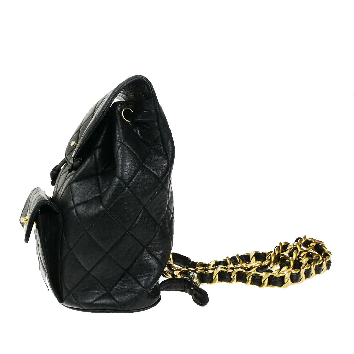 CHANEL CC Logo Matelasse Chain Backpack Bag Leather Black GHW Vintage 889RK563