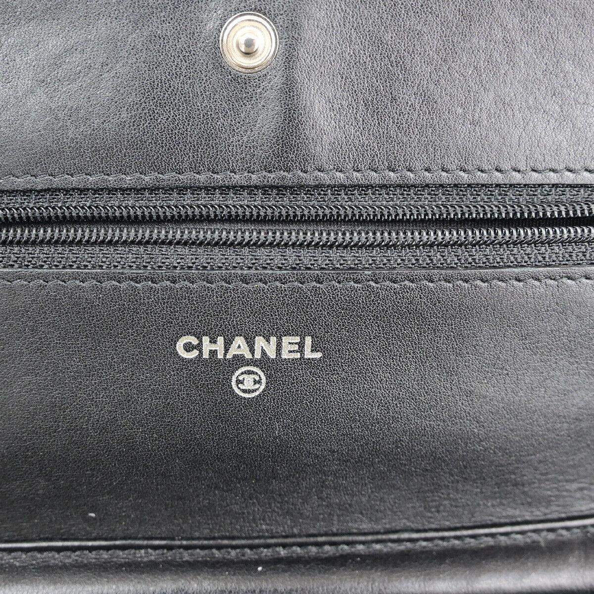 CHANEL CC Logo GST Chain Shoulder Bag Wallet Caviar Skin Leather BK SHW 390RF144