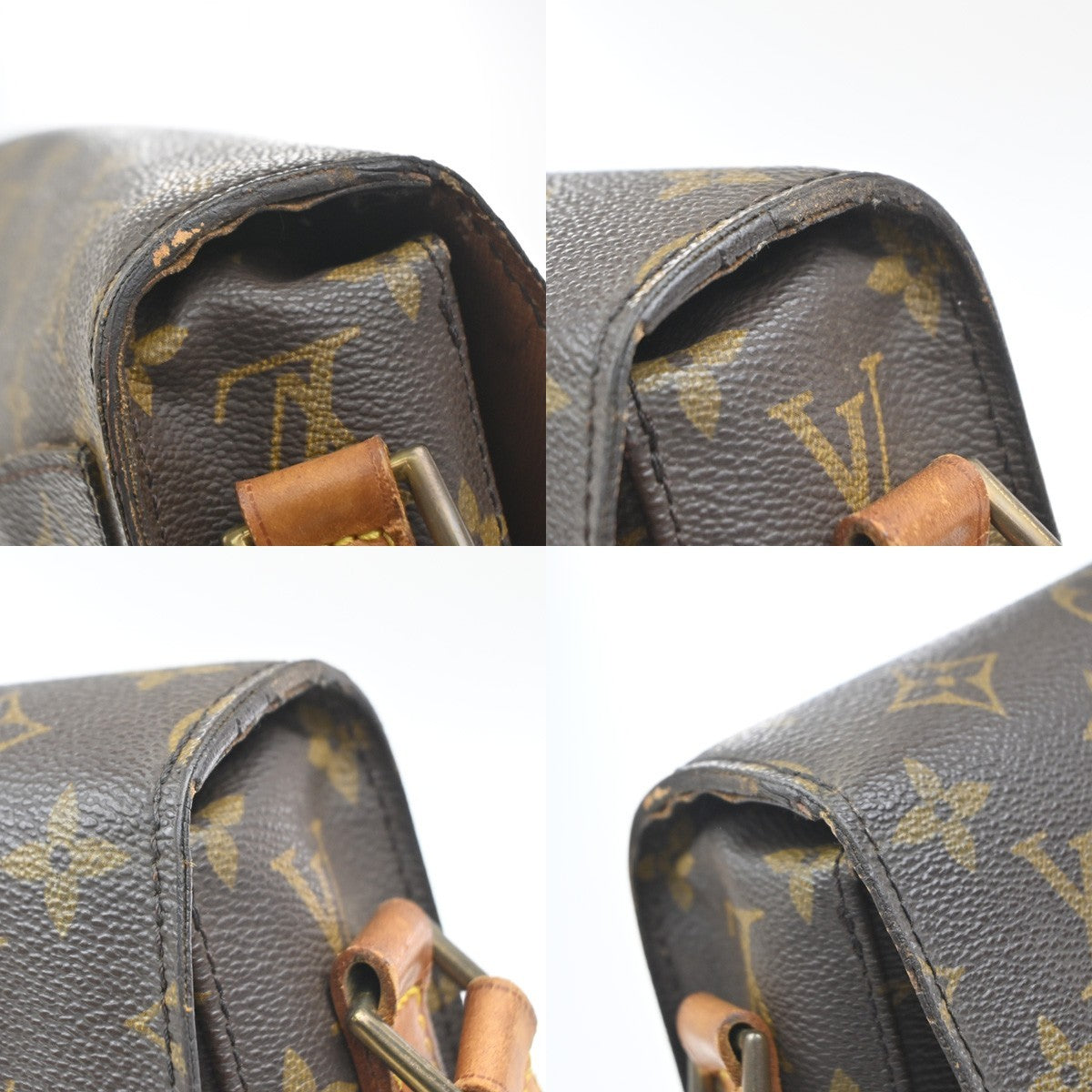 LOUIS VUITTON Saint Cloud GM Shoulder Bag Monogram Leather Brown M51242 33MA507