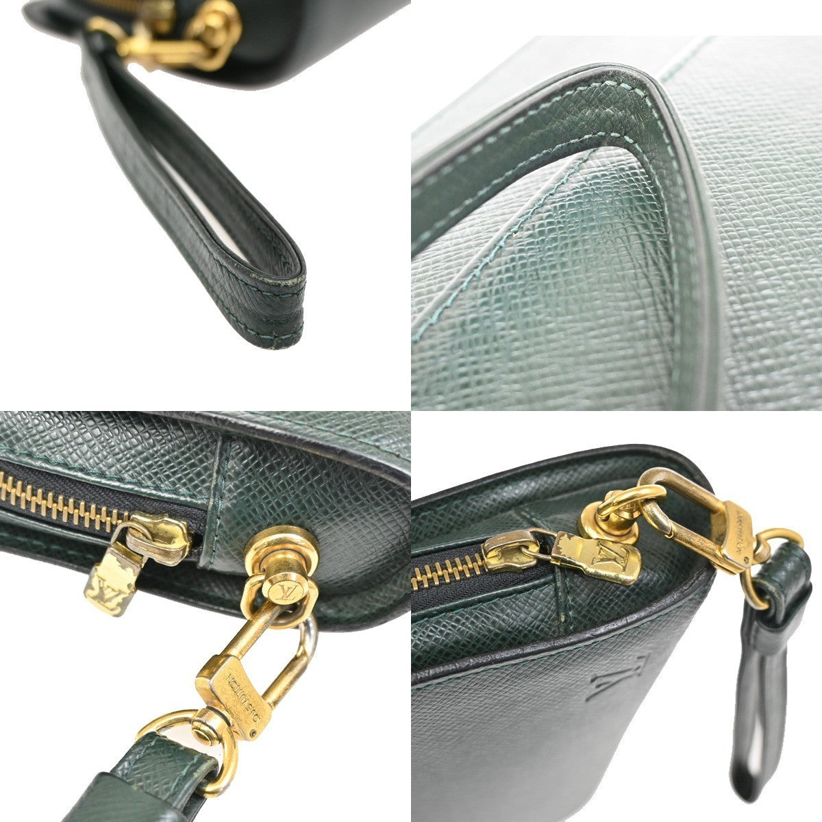 LOUIS VUITTON LV Logo BAIKAL Clutch Hand Bag Taiga Leather Epicea M30184 68KP164