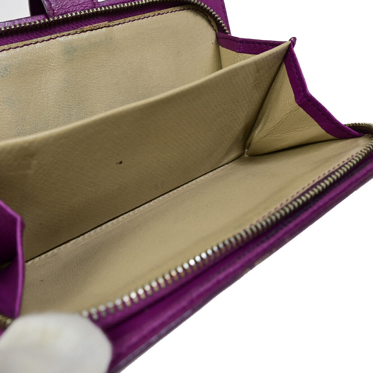 BOTTEGA VENETA Logo Intrecciato Bifold Long Wallet Leather Purple Italy 01EB557