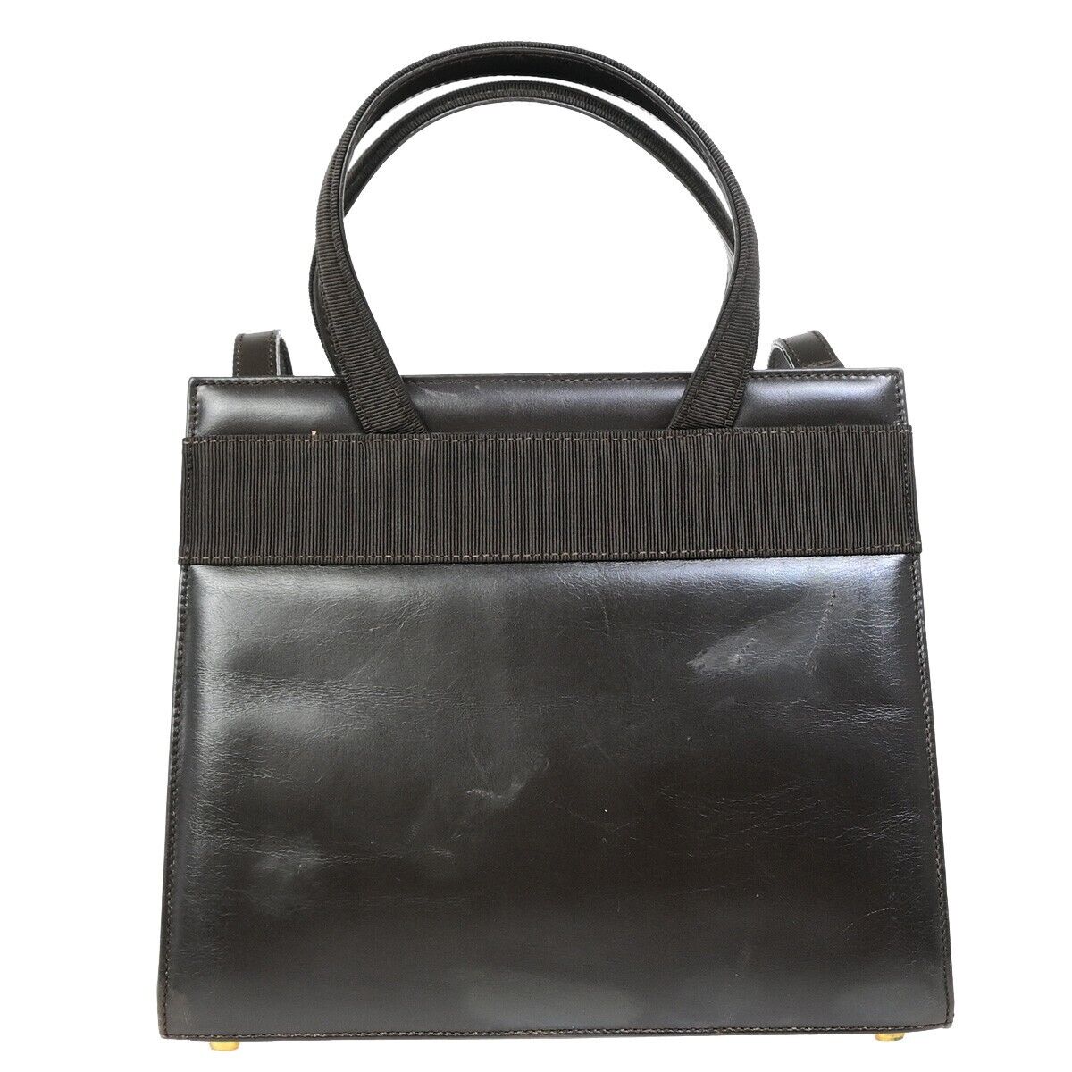SALVATORE FERRAGAMO Logo Vara 2Way Shoulder Hand Bag Leather Brown Italy 65EB118
