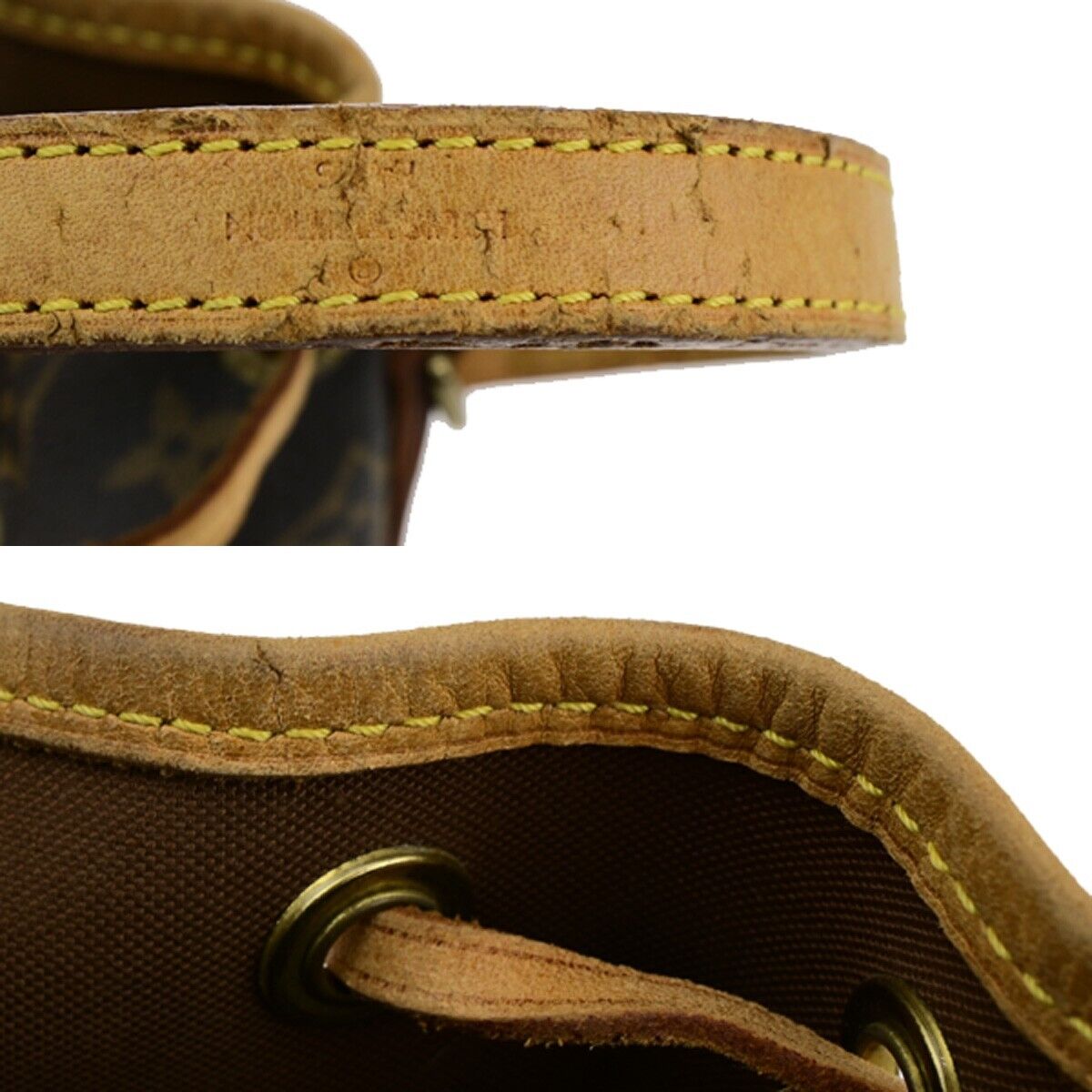 LOUIS VUITTON Mini Noe Drawstring Hand Bag Monogram Leather Brown M42227 91FA719