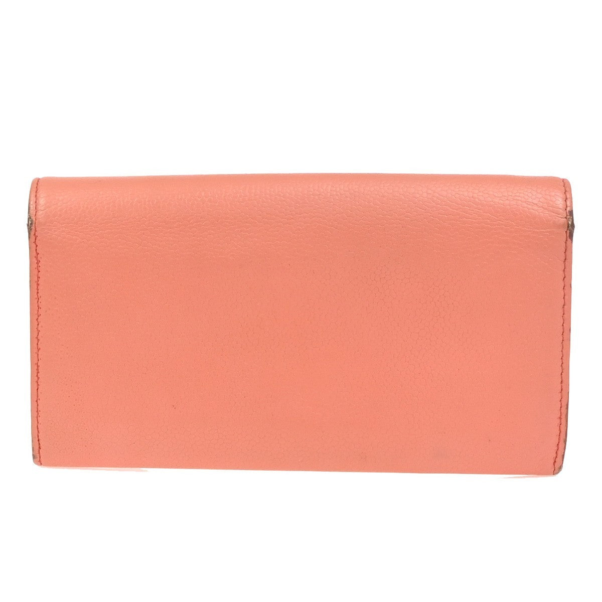 CHANEL CC Timeless Long Wallet Grained Calfskin Leather Orange GHW Italy 66KC754