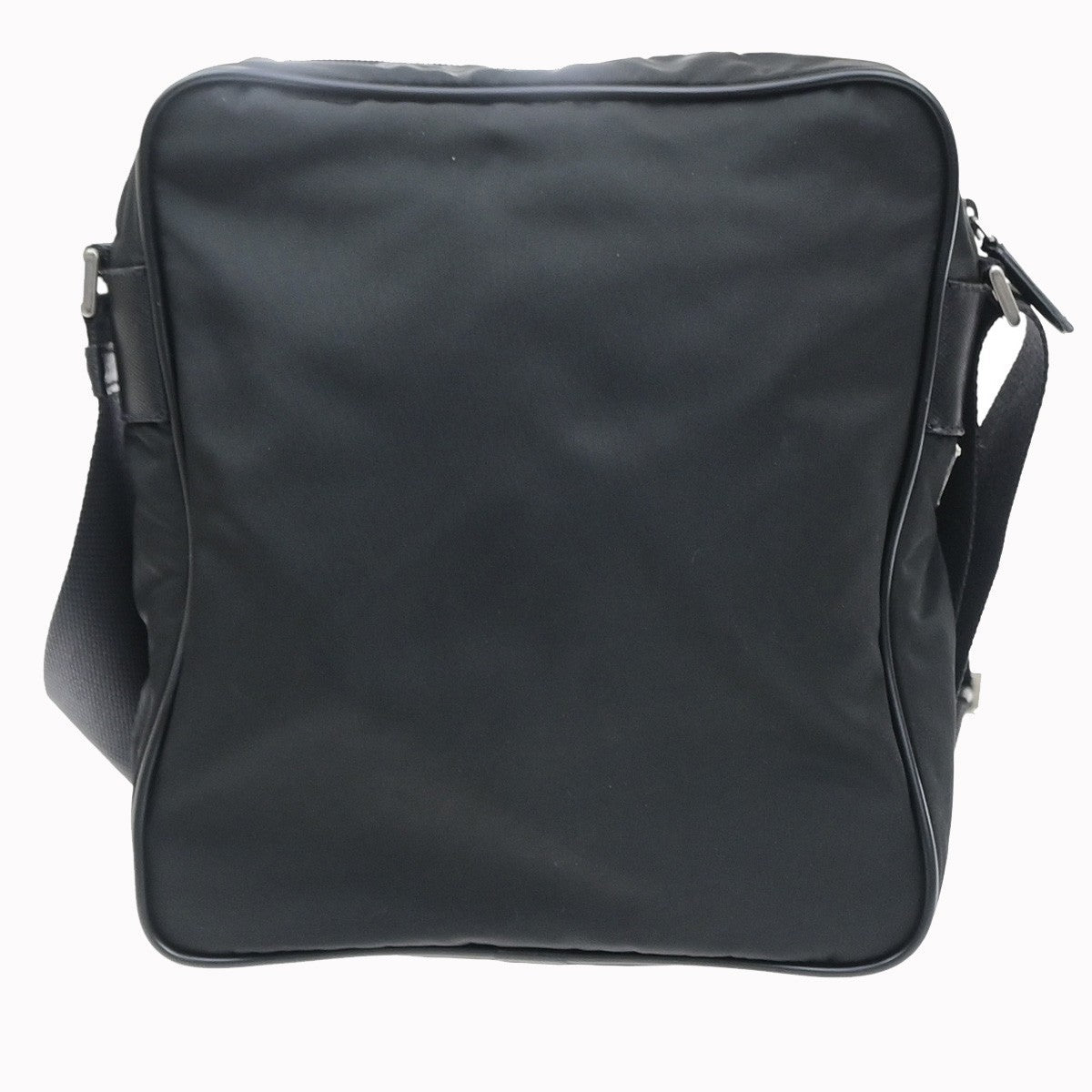 PRADA Tessuto Messenger Shoulder Bag Nylon Canvas Leather BK SHW Italy 30MA717
