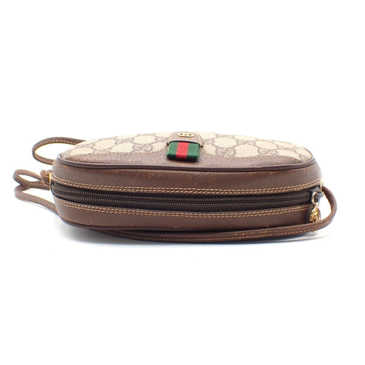 GUCCI GG Pattern Sherry Line Mini Shoulder Bag PVC Leather Beige Brown 32KC369