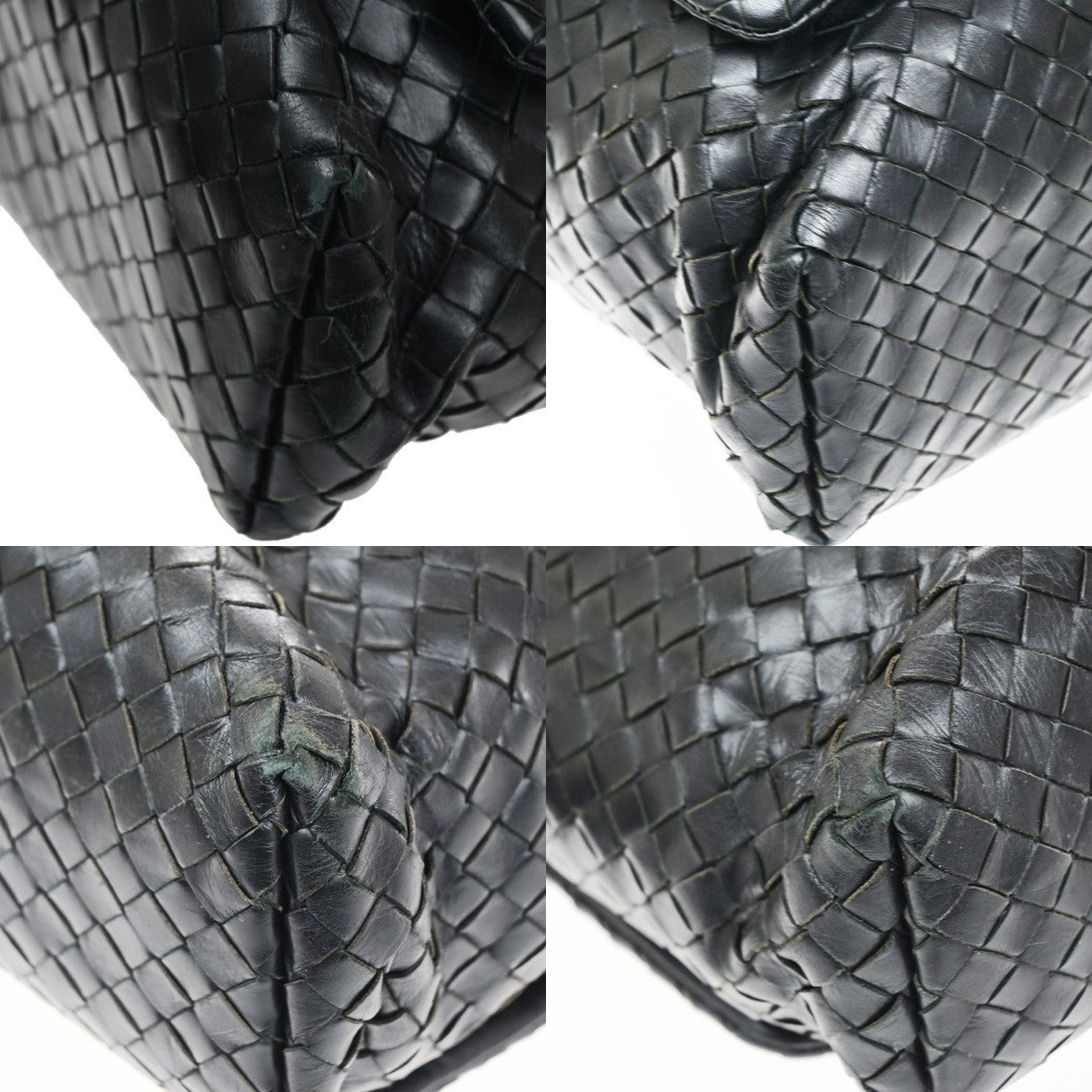 BOTTEGA VENETA Intrecciato Logo Shoulder Crossbody Bag Leather Black 12CB066