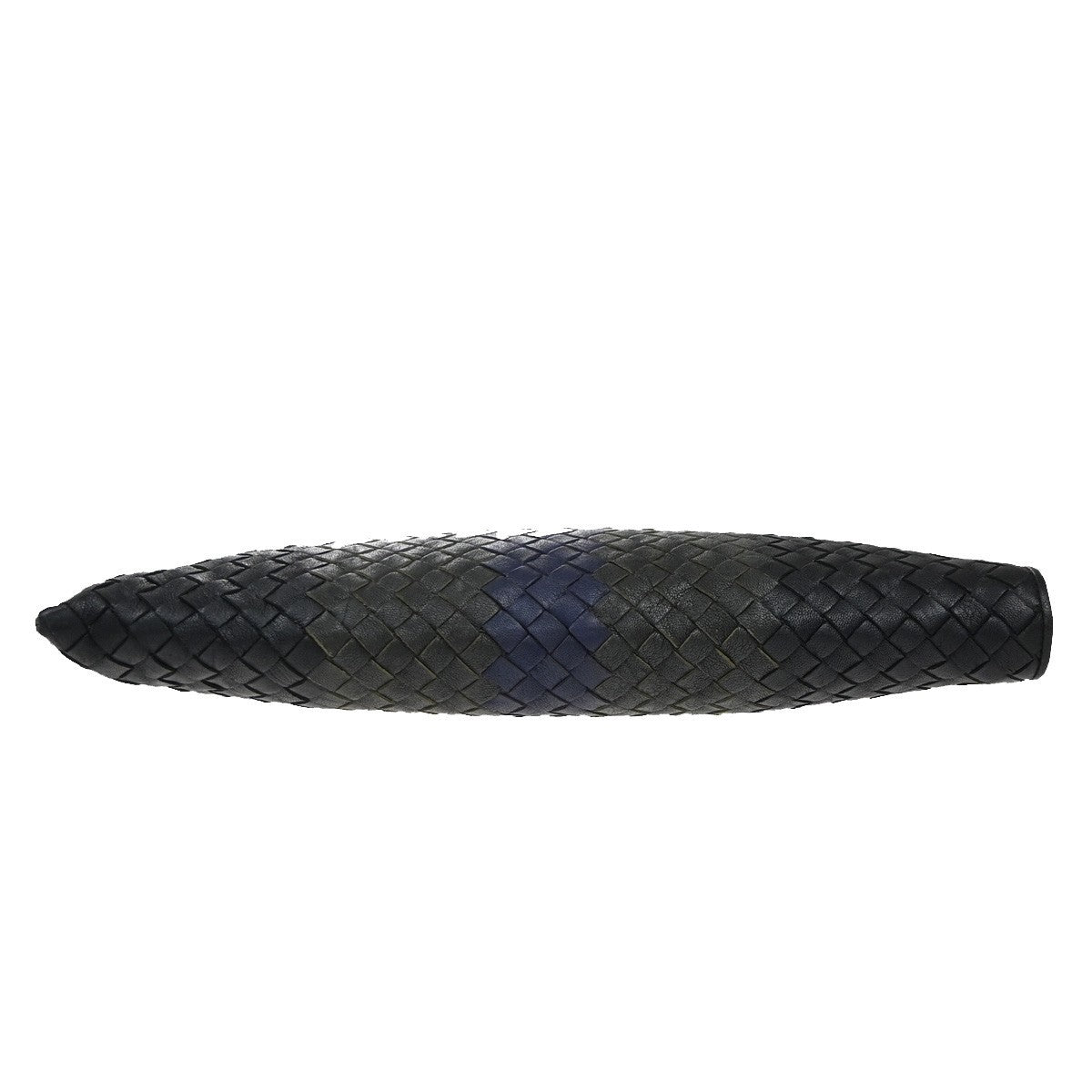 BOTTEGA VENETA Logo Intrecciato Clutch Bag Leather Black Blue Gray Italy 35KP575