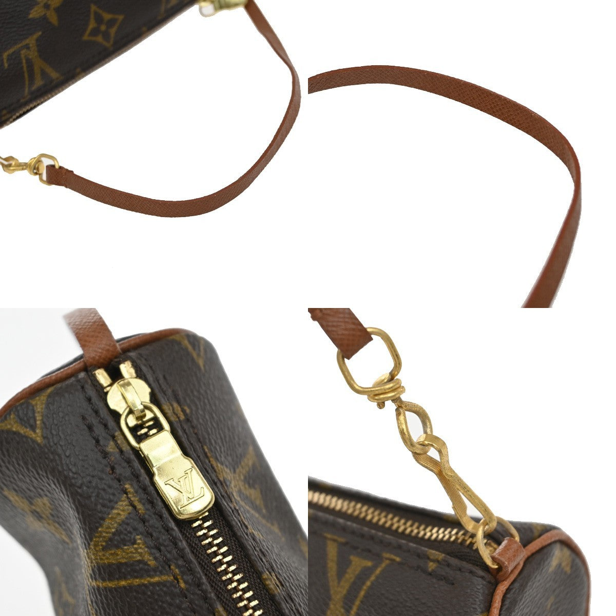LOUIS VUITTON Pochette Papillon Hand Bag Monogram Leather Brown M51380 62EG018