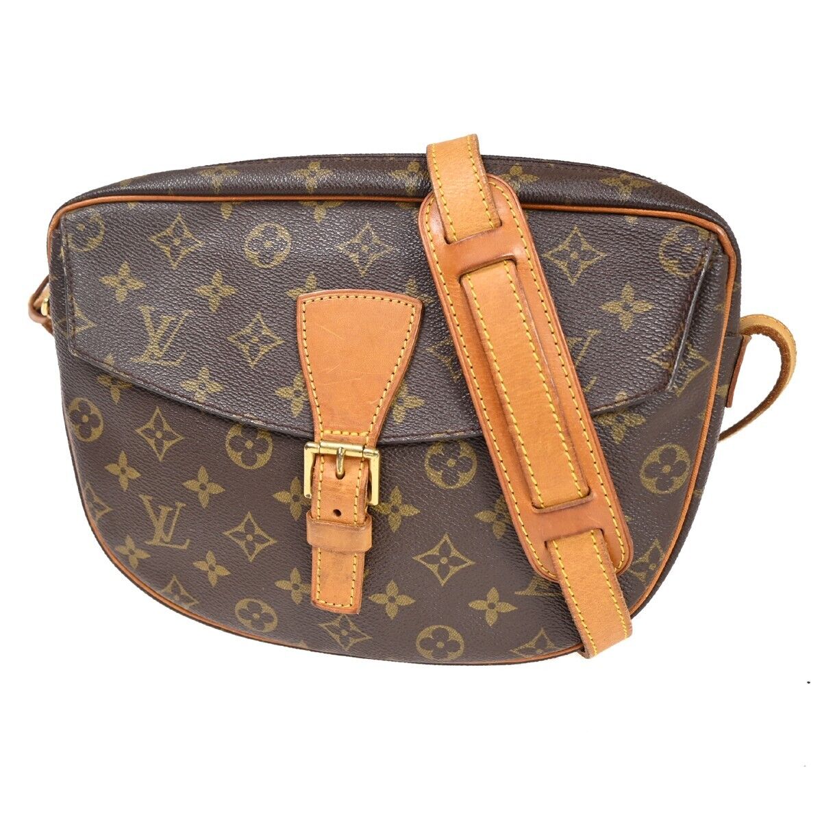 LOUIS VUITTON Jeune Fille GM Shoulder Bag Monogram Leather Brown M51225 81FA030