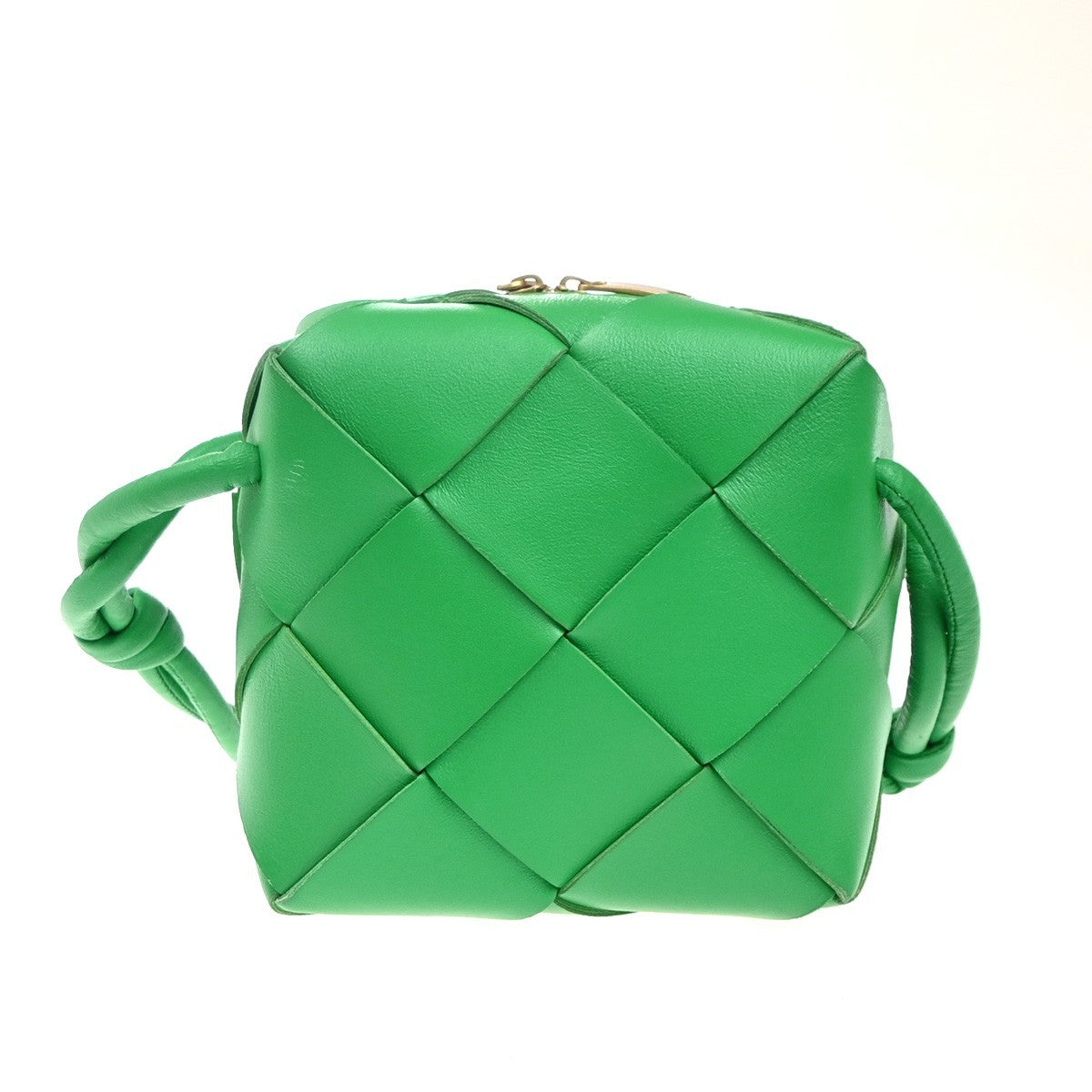 BOTTEGA VENETA Cassette Intrecciato Mini Shoulder Bag Leather Green GHW 27RP093