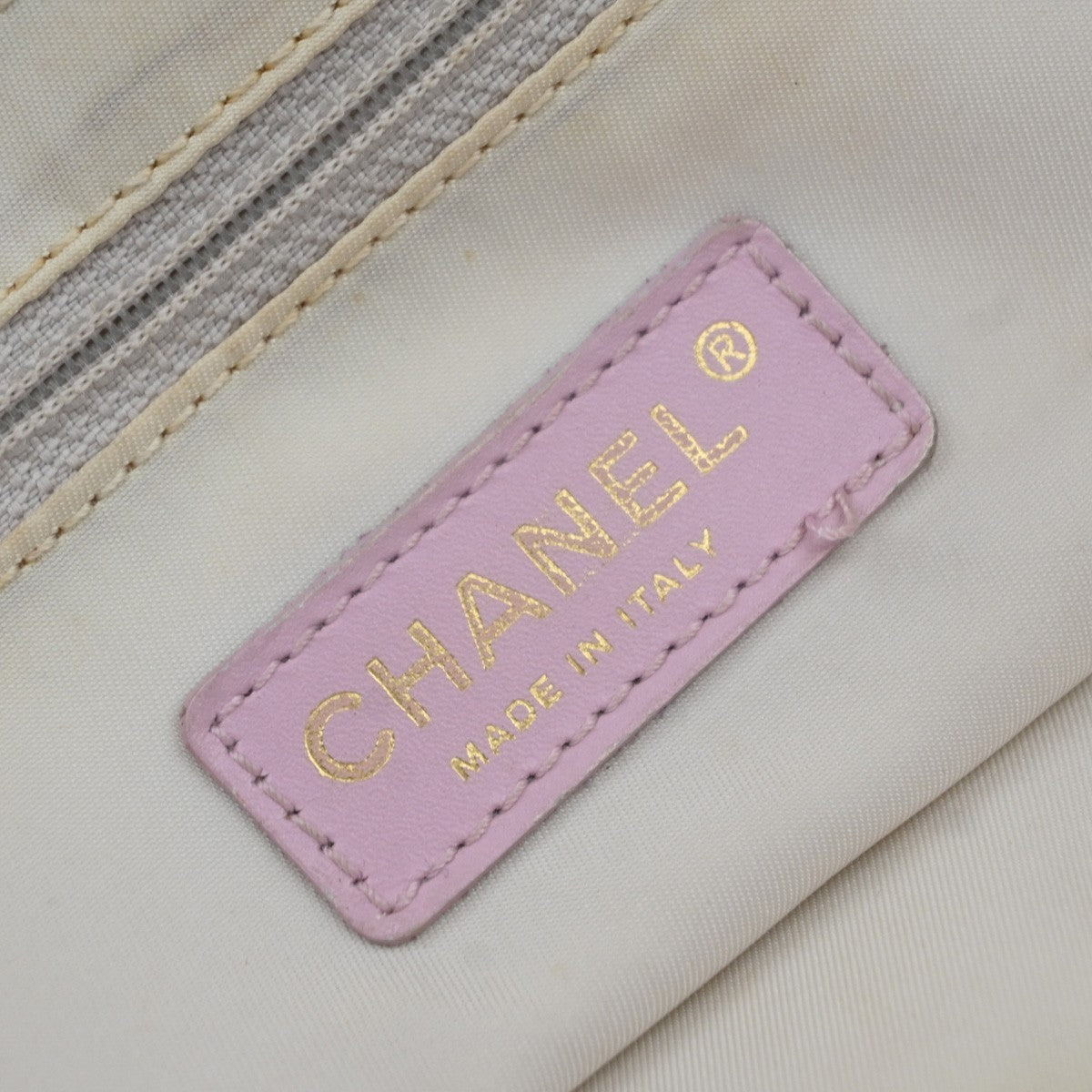 CHANEL CC Logo New Travel Line Shoulder Bag Nylon Leather Pink Italy 30EG405